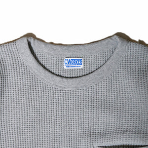 C-WORKS Clifford Seaworks Waffle Long Sleeve T-shirt (White) (Gray) (Brown) (Black) [CWCU001]
