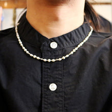 Load image into Gallery viewer, Sunku PEARL/SILVER NECKLACE Sunku Pearl/Silver Necklace (WHT) (BLK) [SK-323]
