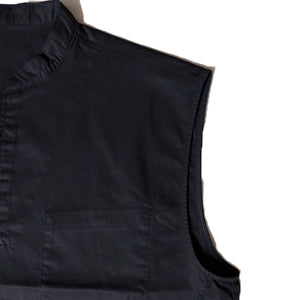 Porter Classic GABARDINE STAND COLLAR VEST Porter Classic Gabardine Stand Collar Vest (DARK NAVY) (BLACK) [PC-027-1817]