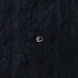 Porter Classic ROLL UP LINEN SHIRT -FRENCH LINEN- Porter Classic 卷起亚麻衬衫（白色）（古董金）（深海军蓝）[PC-016-1853]