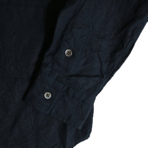 Porter Classic ROLL UP LINEN SHIRT -FRENCH LINEN- Porter Classic 卷起亚麻衬衫（白色）（古董金）（深海军蓝）[PC-016-1853]