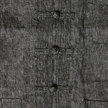 画像をギャラリービューアに読み込む, CWORKS Wall - Linen French China Jacket - by FINE CREEK シーワークス ウォール フレンチ チャイナジャケット （Denim）（black）[CWJK010]
