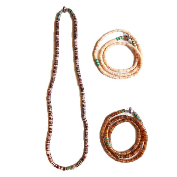 SunKu Heishi Shell Necklace & Bracelet (WHT) (BRN) (PPL) [SK-056]