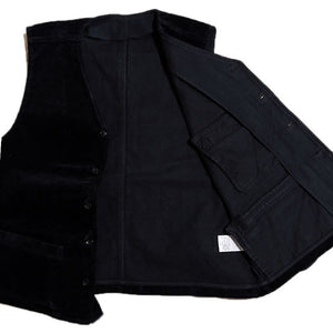 Porter Classic Corduroy Classic vest -BLACK - ポータークラシック コーデュロイ ベスト [PC-018-1167]