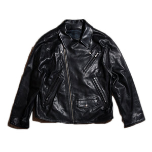 PC RIDERS JACKET W/LOVE &amp; PEACE SILVER Porter Classic Riders Jacket W/Love &amp; Peace Silver (BLACK) [PC-017-1427]