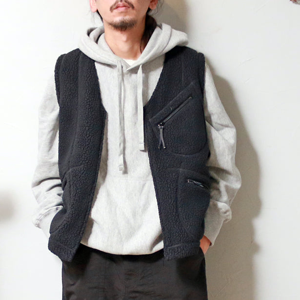 PORTER CLASSIC FLEECE ZIP VEST（POLARTEC）ポータークラシック フリース ジップ ベスト - ポーラテック  （CAMEL）（BLACK）[PC-022-2004]