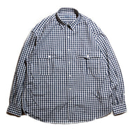 Porter Classic - ROLL UP GINGHAM CHECK SHIRT Porter Classic Roll Up Gingham Check Shirt - NAVY [PC-016-1544]