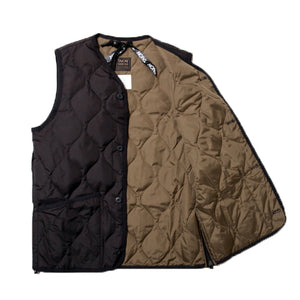 TAION MILITARY ZIP VNECK DOWN VEST ＜MILITARY LINE＞ - タイオン ミリタリー Vネックダウンベスト ＜ミリタリーライン＞（BLACK）（CAMEL）（D/OLIVE）[TAION-001BML-1]