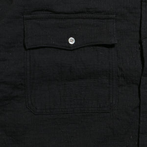 Porter Classic SASHIKO STRETCH KEROUAC SHIRT ポータークラシック 刺し子ストレッチケルアックシャツ（BLACK）[PC-055-1531]