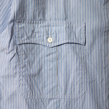 将图片加载到图库查看器，Porter Classic ROLL UP STRIPE SHIRT - LOGO WHITE - Porter Classic Roll Up Shirt Logo 白色（蓝色）[PC-016-2229]

