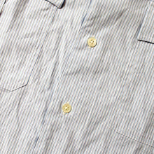 将图片加载到图库查看器，Porter Classic ROLL UP STRIPE SHIRT - LOGO BLACK - Porter Classic Roll Up Shirt Logo 黑色（蓝色）[PC-016-2212]
