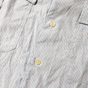 Porter Classic ROLL UP STRIPE SHIRT - LOGO BLACK - Porter Classic Roll Up Shirt Logo Black (BLUE) [PC-016-2212]