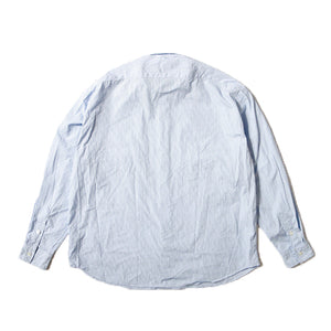 Porter Classic ROLL UP STRIPE SHIRT - LOGO BLACK - Porter Classic Roll Up Shirt Logo 黑色（蓝色）[PC-016-2212]