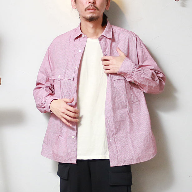 Porter Classic - ROLL UP NEW GINGHAM CHECK SHIRT ポータークラシック  ロールアップニューギンガムチャックシャツ （NAVY）（RED）（OLIVE）[PC-016-2213]