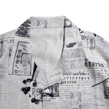 Load image into Gallery viewer, Porter Classic MONSIEUR KURATA COTTON LINEN SHORT SLEEVE SHIRT Porter Classic Monsieur Kurata Cotton Linen Short Sleeve Shirt (GRAY) (WHITE) [PC-016-1550]
