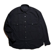 Porter Classic ROLL UP VINTAGE COTTON SHIRT Porter Classic Roll Up Vintage Cotton Shirt (BLACK) [PC-016-1542]