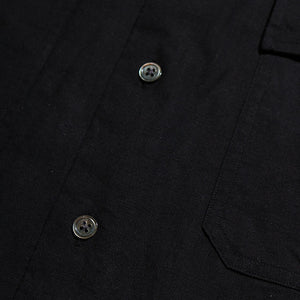 Porter Classic ROLL UP VINTAGE COTTON SHIRT Porter Classic Roll Up Vintage Cotton Shirt (BLACK) [PC-016-1542]