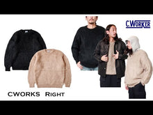 Load and play video in Gallery viewer, CWORKS Right Seaworks Light Shaggy Mohair Knit (Beige) (Black) [CWKN001]
