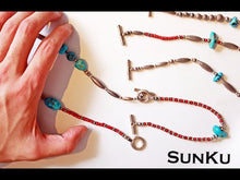 在图库查看器中加载和播放视频，SunKu Kingman 绿松石串珠项链和手链
