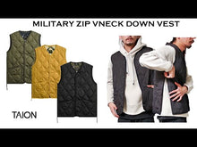 Load and play video in Gallery viewer, TAION MILITARY ZIP VNECK DOWN VEST &lt;MILITARY LINE&gt;
