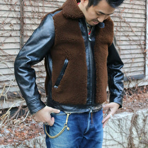 JELADO "ANTIQUE GARMENTS" 「EARLY AGE COLLECTION」"Ben Lilly" Horse Hide Grizzly JKT　（ブラック×ブラウン） [AG13412]